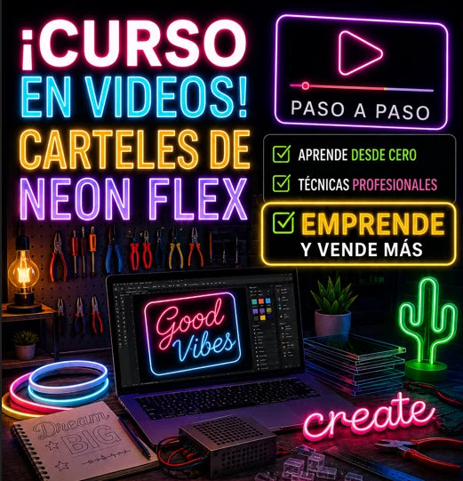 Carteles de Neón: el Curso para Emprender desde Cero + 5 BONOS DE REGALO